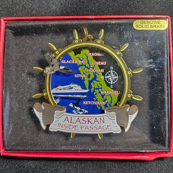 Nations Treasures Genuine Solid Brass Alaska Ornament - Picture 1 of 8